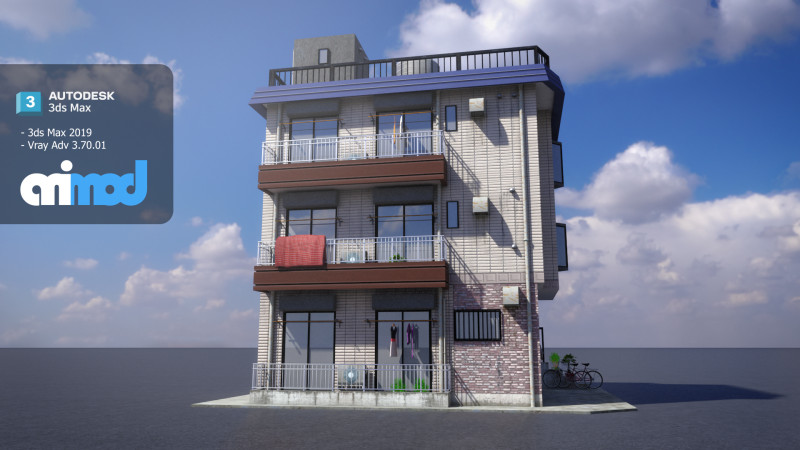 Japanese Apartment 0005 3D Model .c4d .max .obj .3ds .fbx .stl .blend