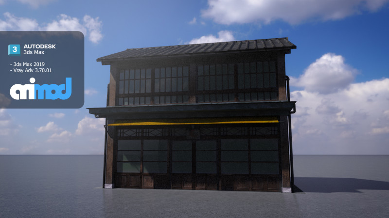 Japanese Style House 0011 3D Model .c4d .max .obj .3ds .fbx .stl .blend 