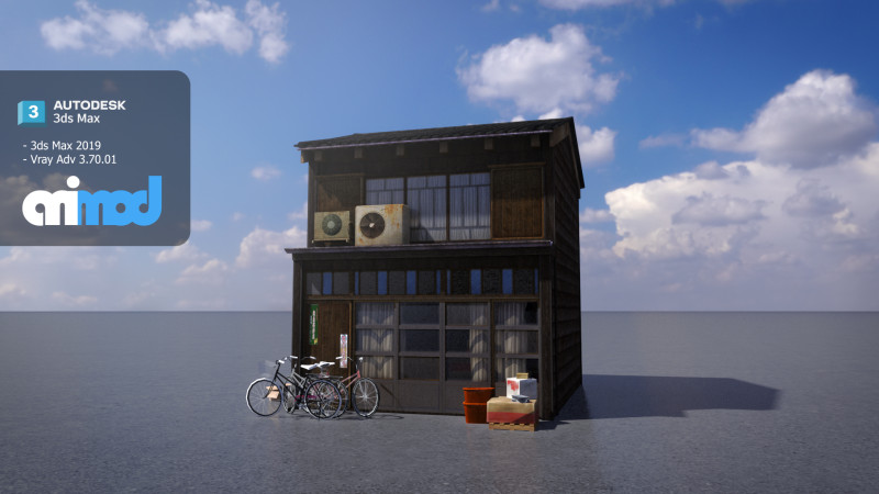 Japanese Style House 0018 Modello 3D .c4d .max .obj .3ds .fbx .stl .blend 