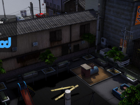 Japanese Residential Street 0003 Model 3D