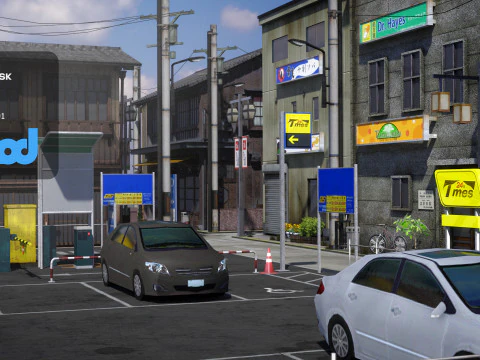 Japanese Residential Street 0003 3D Model
