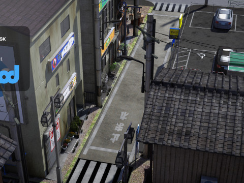 Japanese Residential Street 0003 Model 3D