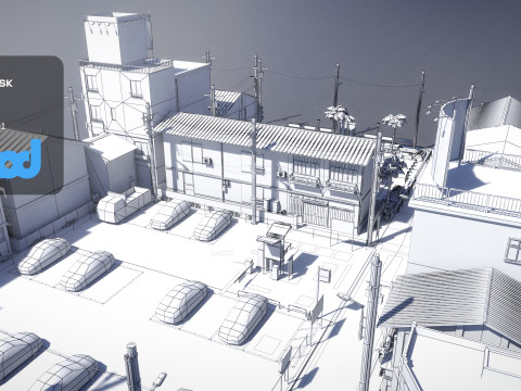 Japanese Residential Street 0003 Model 3D