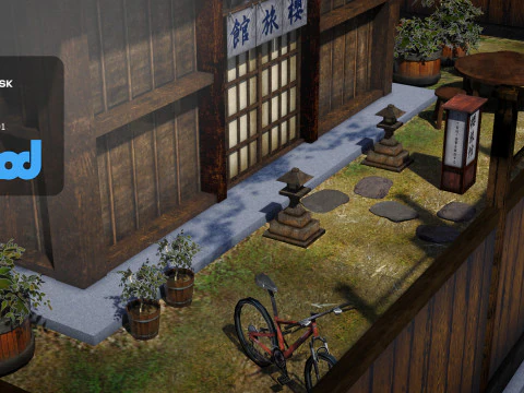 Japanese Style Hotel 3D Model