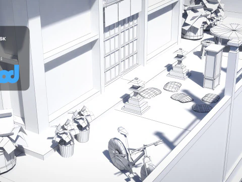 Japanese Style Hotel 3D Model