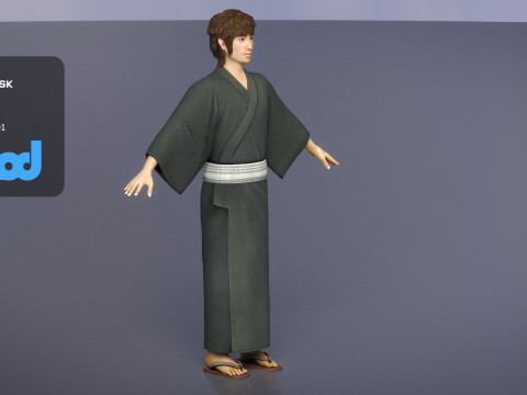 Japanese Boy wearing Yukata 3Dモデル