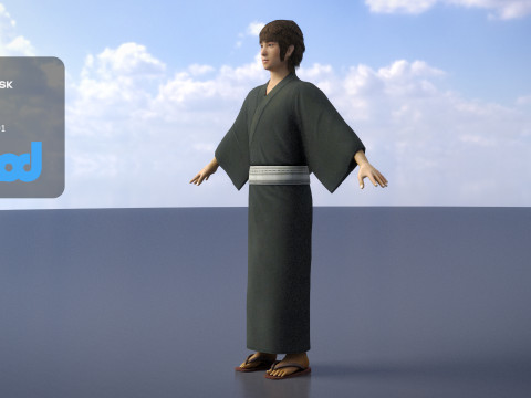 Japanese Boy wearing Yukata 3Dモデル