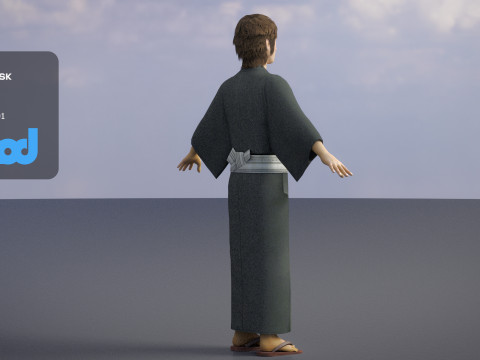 Japanese Boy wearing Yukata 3Dモデル