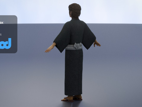 Japanese Boy wearing Yukata 3Dモデル
