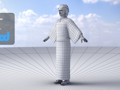 Japanese Boy wearing Yukata 3Dモデル