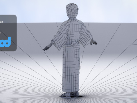 Japanese Boy wearing Yukata 3Dモデル