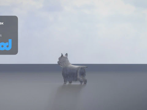 White Terrier Dog 3D Model