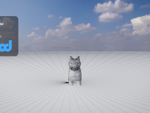 White Terrier Dog 3D Model