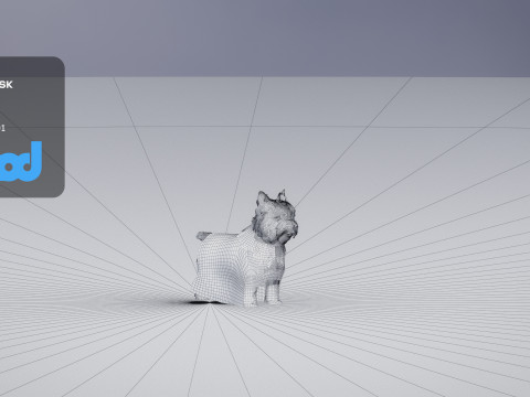 White Terrier Dog 3D Model