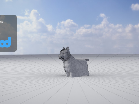 White Terrier Dog 3D Model