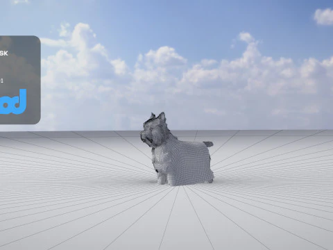 White Terrier Dog 3D Model