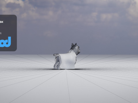 White Terrier Dog 3D Model