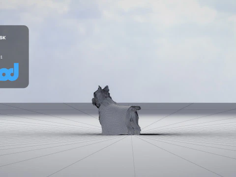 White Terrier Dog 3D Model
