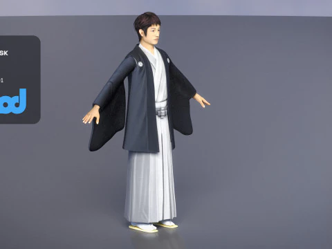 Japanese Samurai 01 3D Model