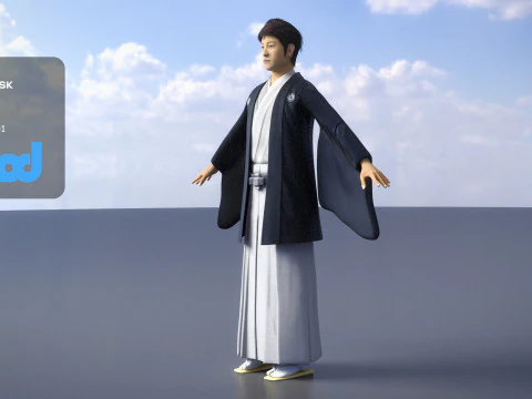 Japanese Samurai 01 3D Model