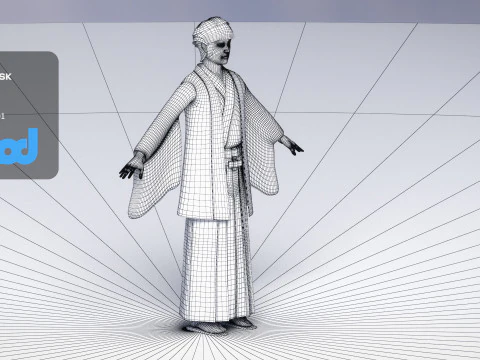 Japanese Samurai 01 3D Model