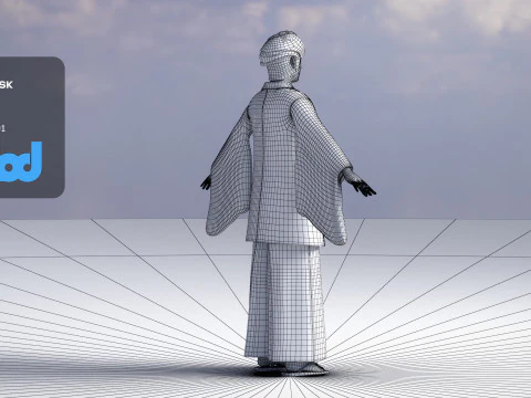 Japanese Samurai 01 3D Model