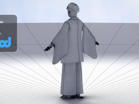Japanese Samurai 01 3D Model