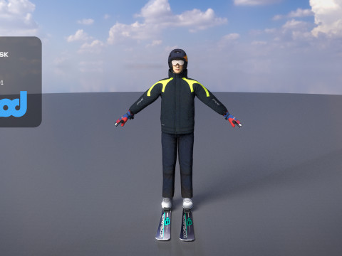 Man in Skiing outfit 3Dモデル