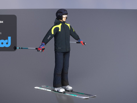 Man in Skiing outfit 3Dモデル