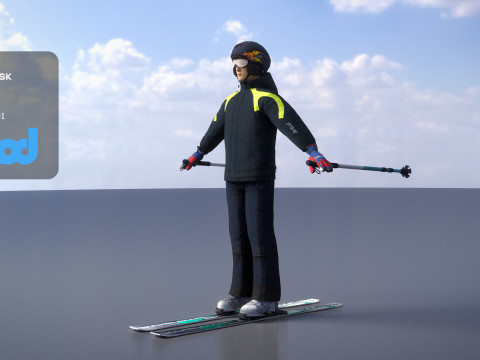 Man in Skiing outfit 3Dモデル