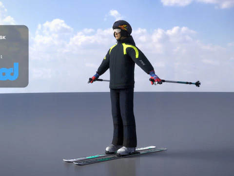 Man in Skiing outfit 3D Model
