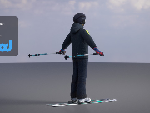 Man in Skiing outfit 3Dモデル