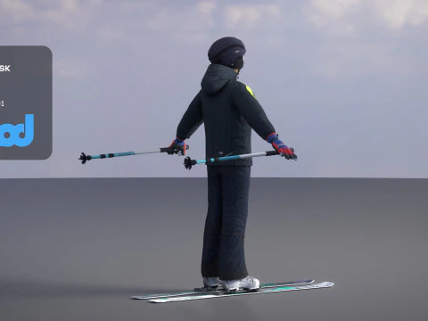 Man in Skiing outfit 3D Model