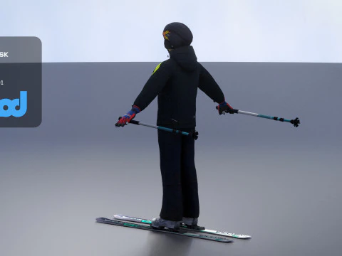Man in Skiing outfit 3D Model