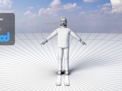 Man in Skiing outfit 3D Model