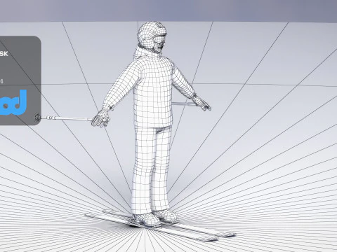 Man in Skiing outfit 3D Model