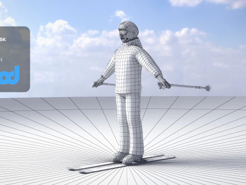 Man in Skiing outfit 3D Model