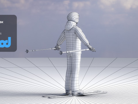 Man in Skiing outfit 3Dモデル