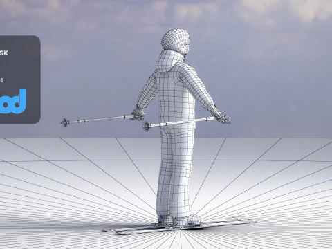 Man in Skiing outfit 3D Model