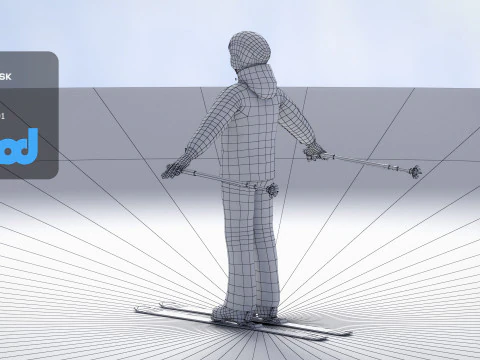 Man in Skiing outfit 3D Model