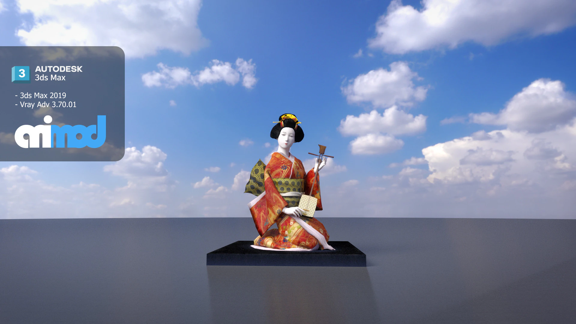 Japanese Doll 3D Model .c4d .max .obj .3ds .fbx .stl .blend 