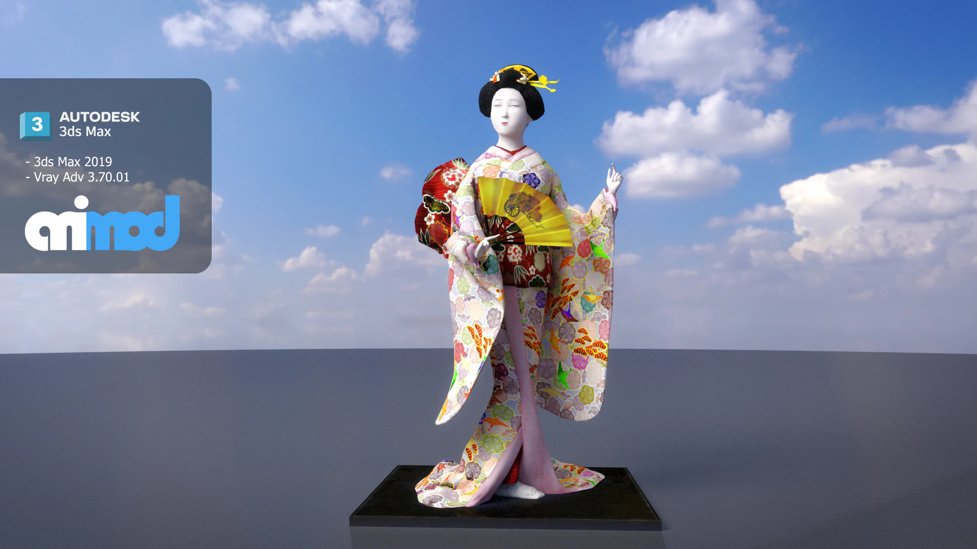 Geiko Doll 3D Model .c4d .max .obj .3ds .fbx .stl .blend 