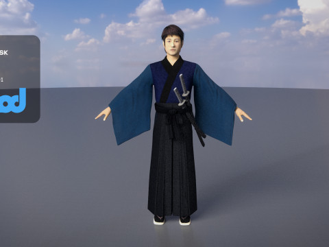 Japanese Samurai 02 3Dモデル