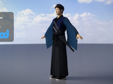 Japanese Samurai 02 3Dモデル