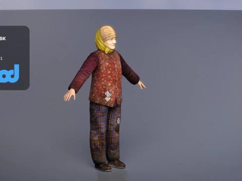 Homeless Woman 3D Model