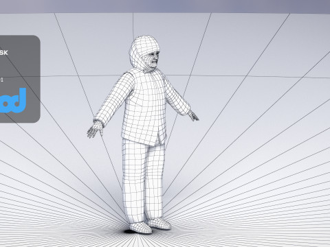 Homeless Woman 3D Model