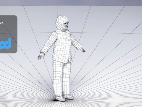 Homeless Woman 3D Model