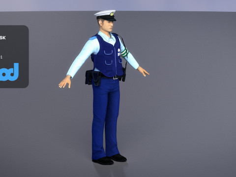 Japanese Police 0002 3Dモデル