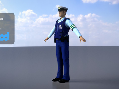 Japanese Police 0002 3Dモデル