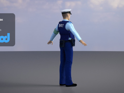 Japanese Police 0002 3Dモデル
